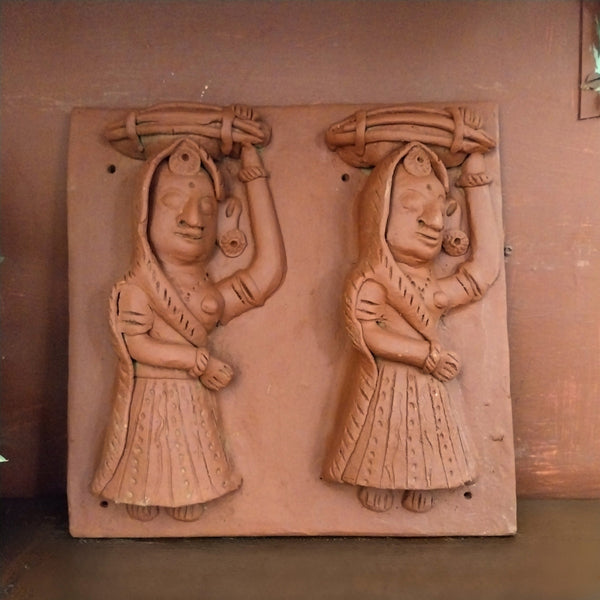 2 Women Carrying grass - Terracotta Tile