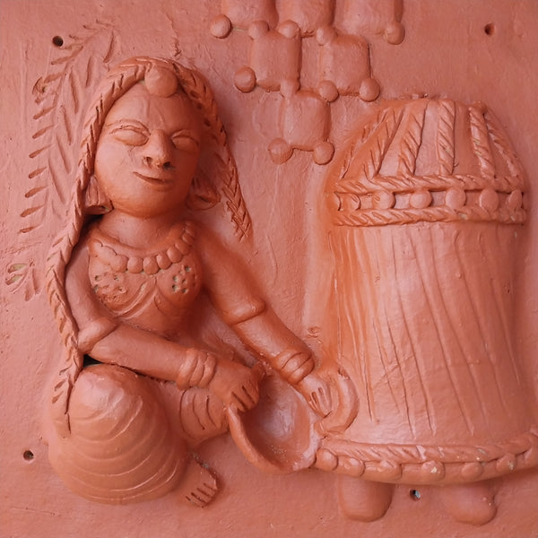 Lady in Grainery - Terracotta Tile