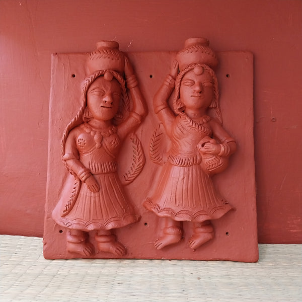 Women carrying water pots Design No: 1 - Terracotta Tile