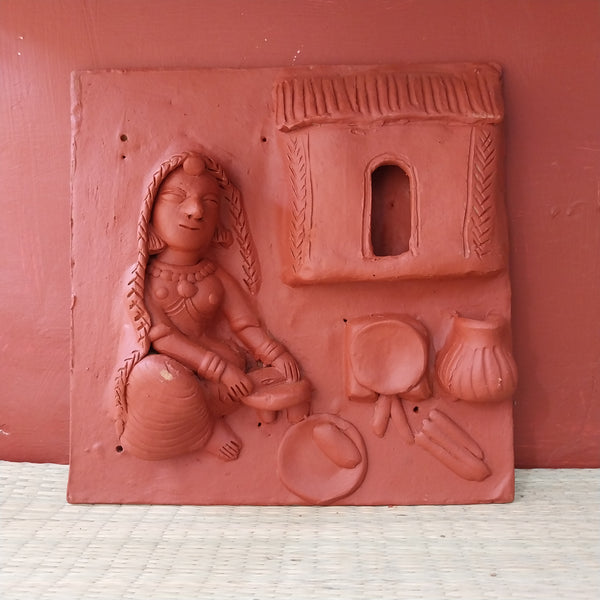 Woman Cooking - Terracotta Tile