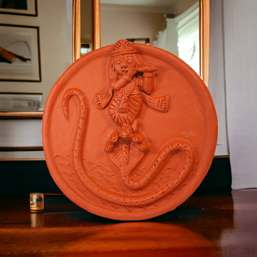 Molela Wall Plate - Krishna Naag Daman 8"