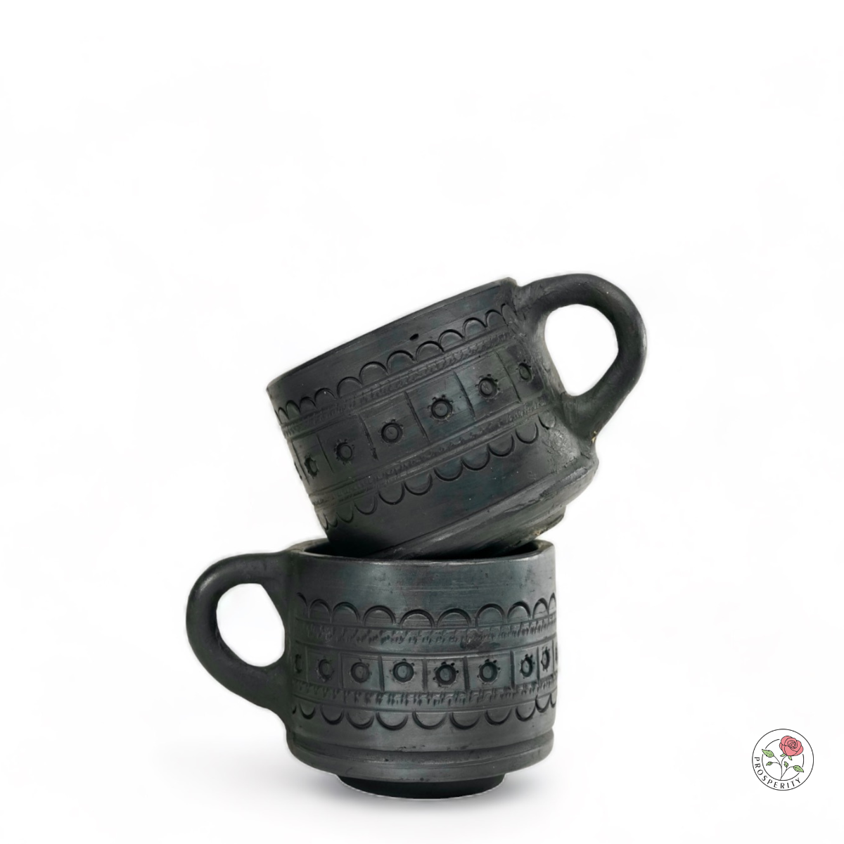 Sawai Madhopur Black Pottery Tea/coffee cups - Set of 2