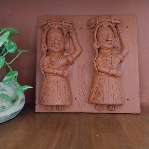 Women carrying grass- Terracotta Tile