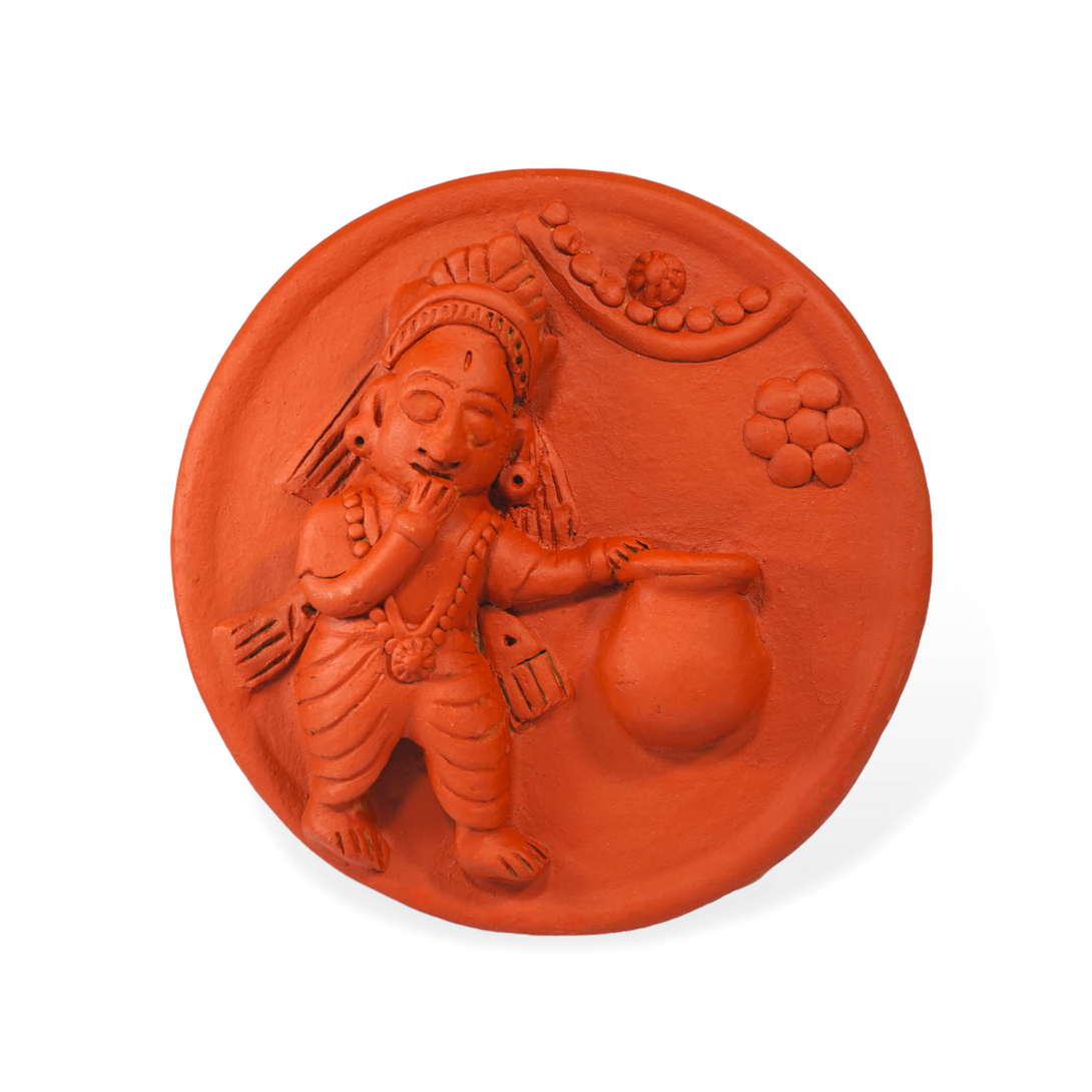 Molela Wall Plate - Makkhan chor Krishna 8"