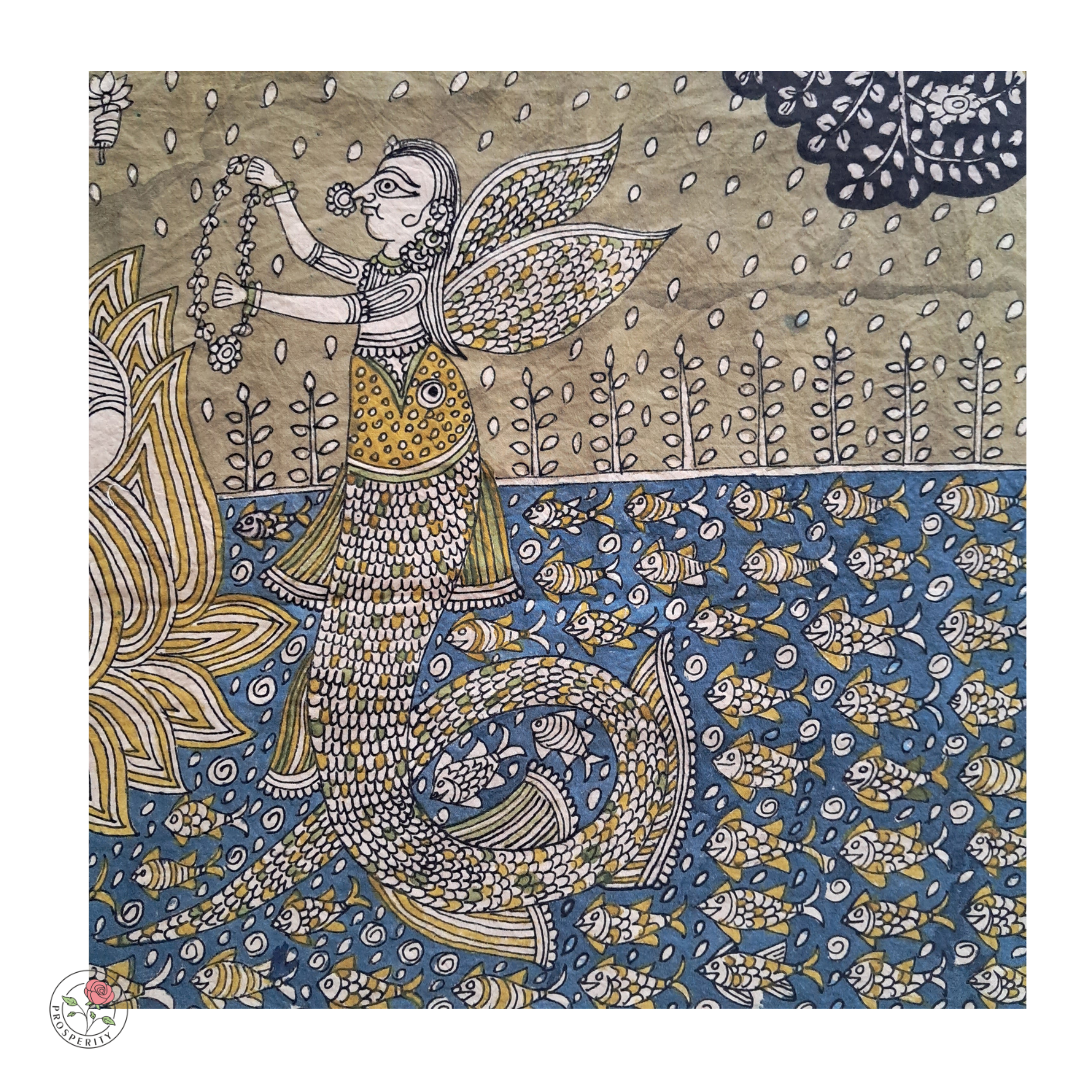 Ma Saraswati - Goddess of Wisdom - Mata ni Pachedi Painting (36" x 28")