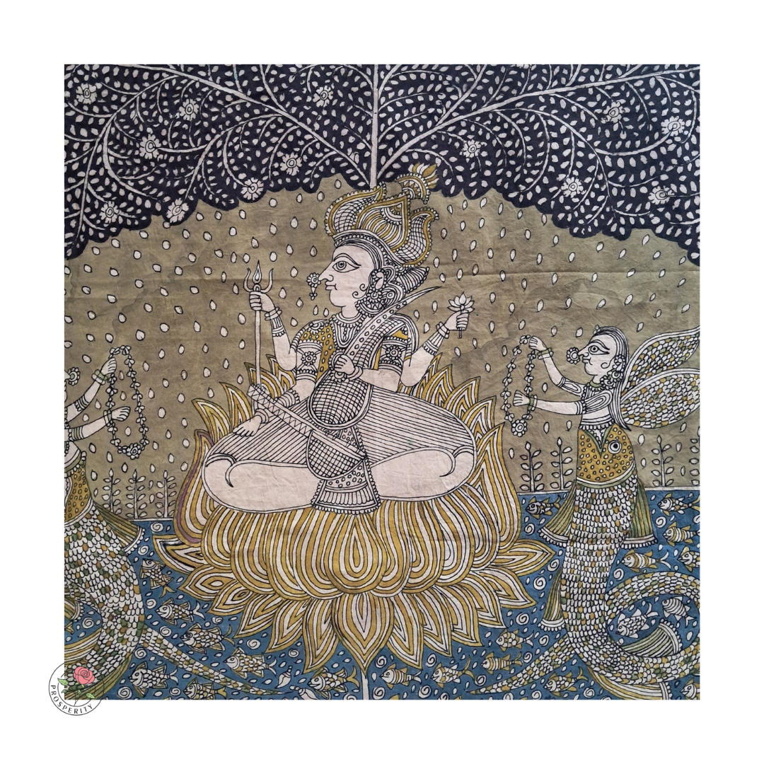 Ma Saraswati - Goddess of Wisdom - Mata ni Pachedi Painting (36" x 28")