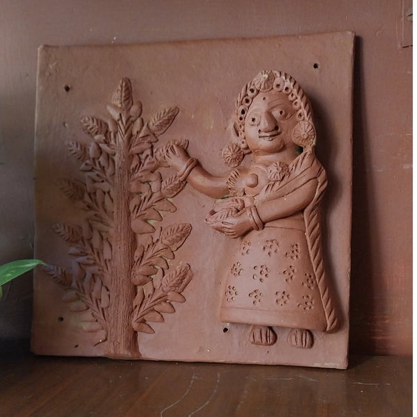 Tree worshipping  - Terracotta Tile