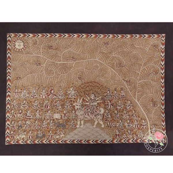 Victorious Meldi Ma -  Mata ni Pachedi painting by Padma Shri awardee