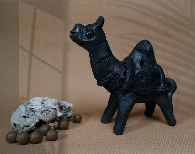 Sawai Madhopur Black Terracotta Camel Figurine