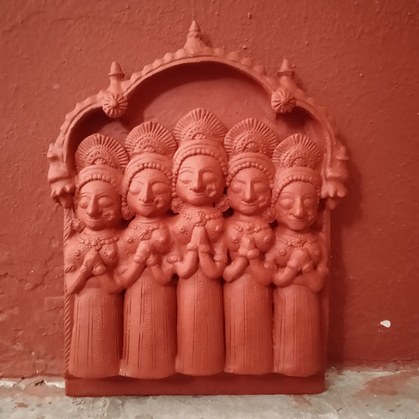 Panch Putli - Molela Terracotta Plaque 18" H