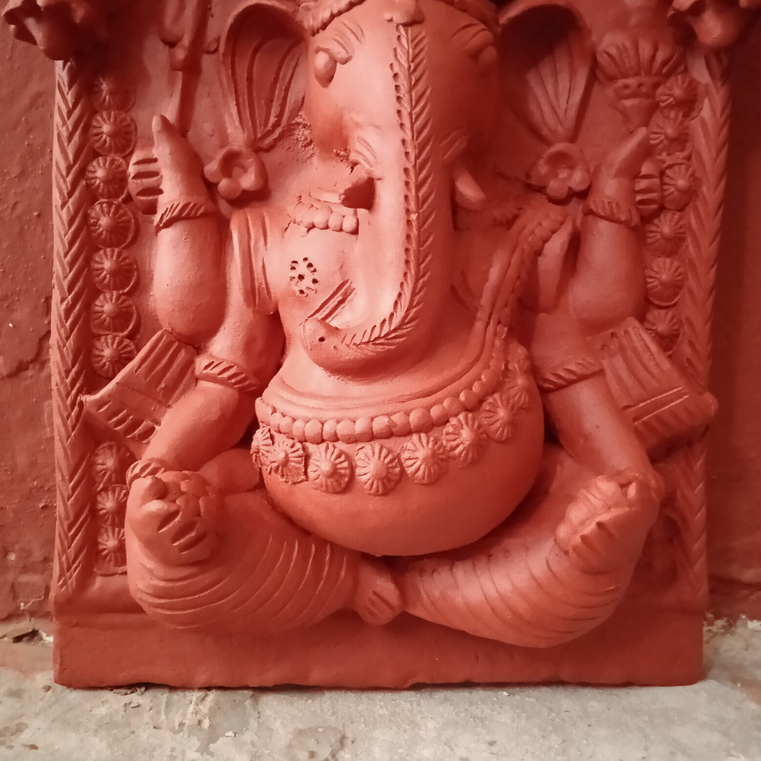 Ganesha  - Molela Terracotta Plaque 18" H