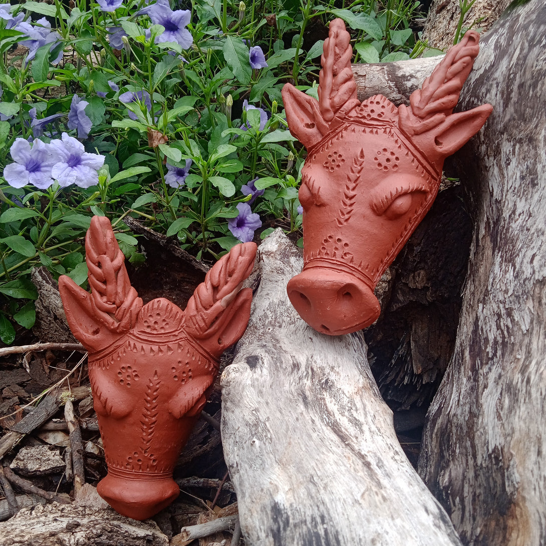 Terracotta Cow Head Wall decor