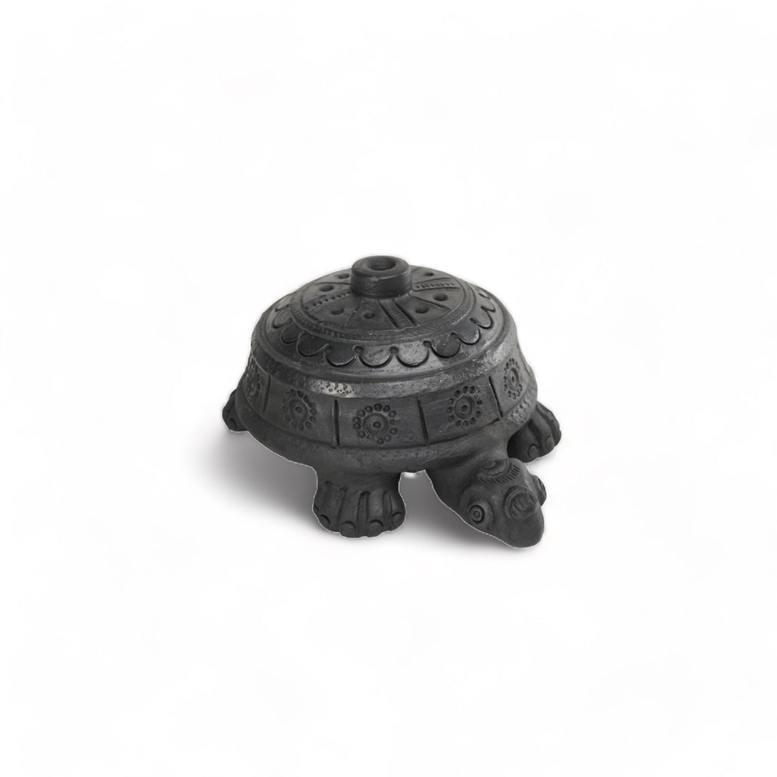 Sawai Madhopur Black Terracotta Tortoise Figurine