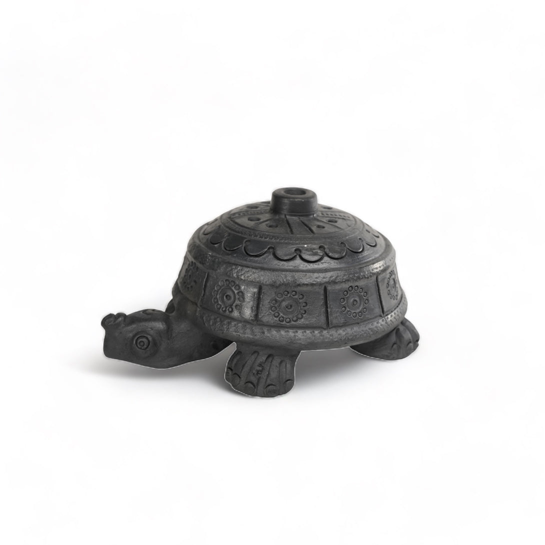 Sawai Madhopur Black Terracotta Tortoise Figurine