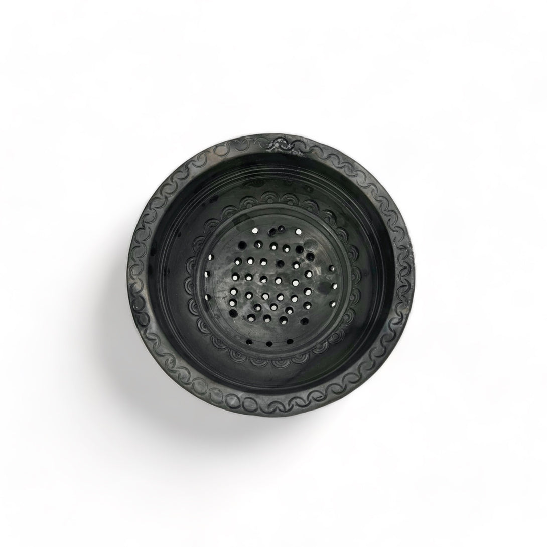 Sawai Madhopur Black Terracotta Berry Bowl/ Colander