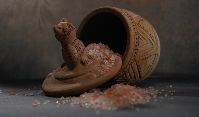 Incised Terracotta unglazed Canister - Owl theme