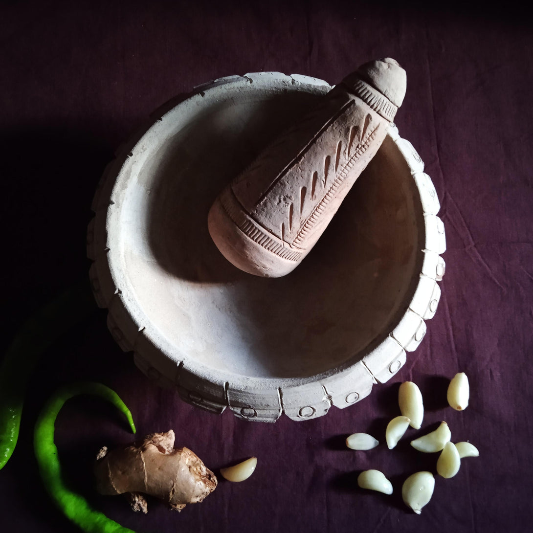 Terracotta Mortar & Pestle 1