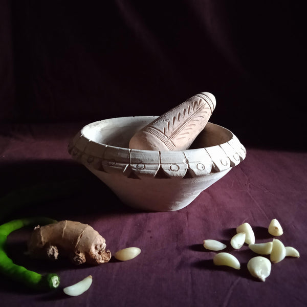 Terracotta Mortar & Pestle 1