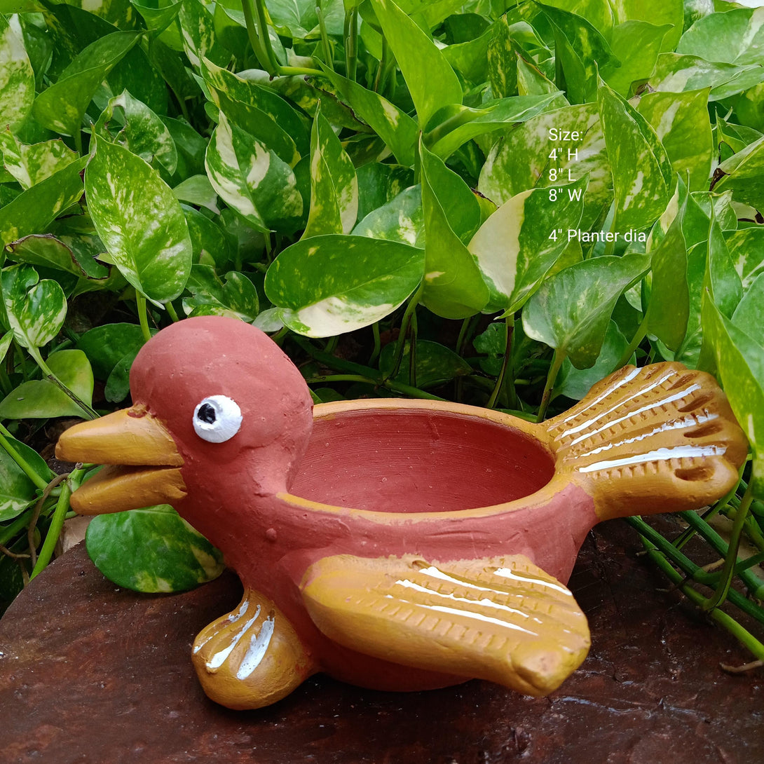 Painted Bird Planter