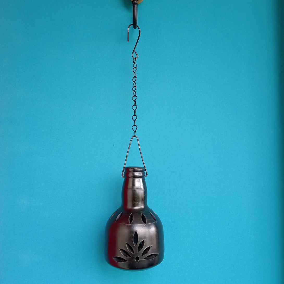 Black Pottery Bottle Lantern