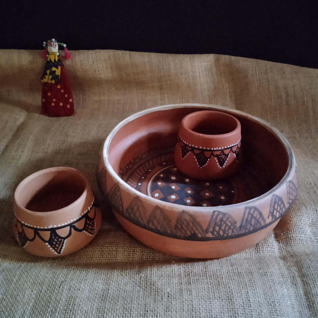 Gundiyali Terracotta Serving Bowl 2 - 8 Inch