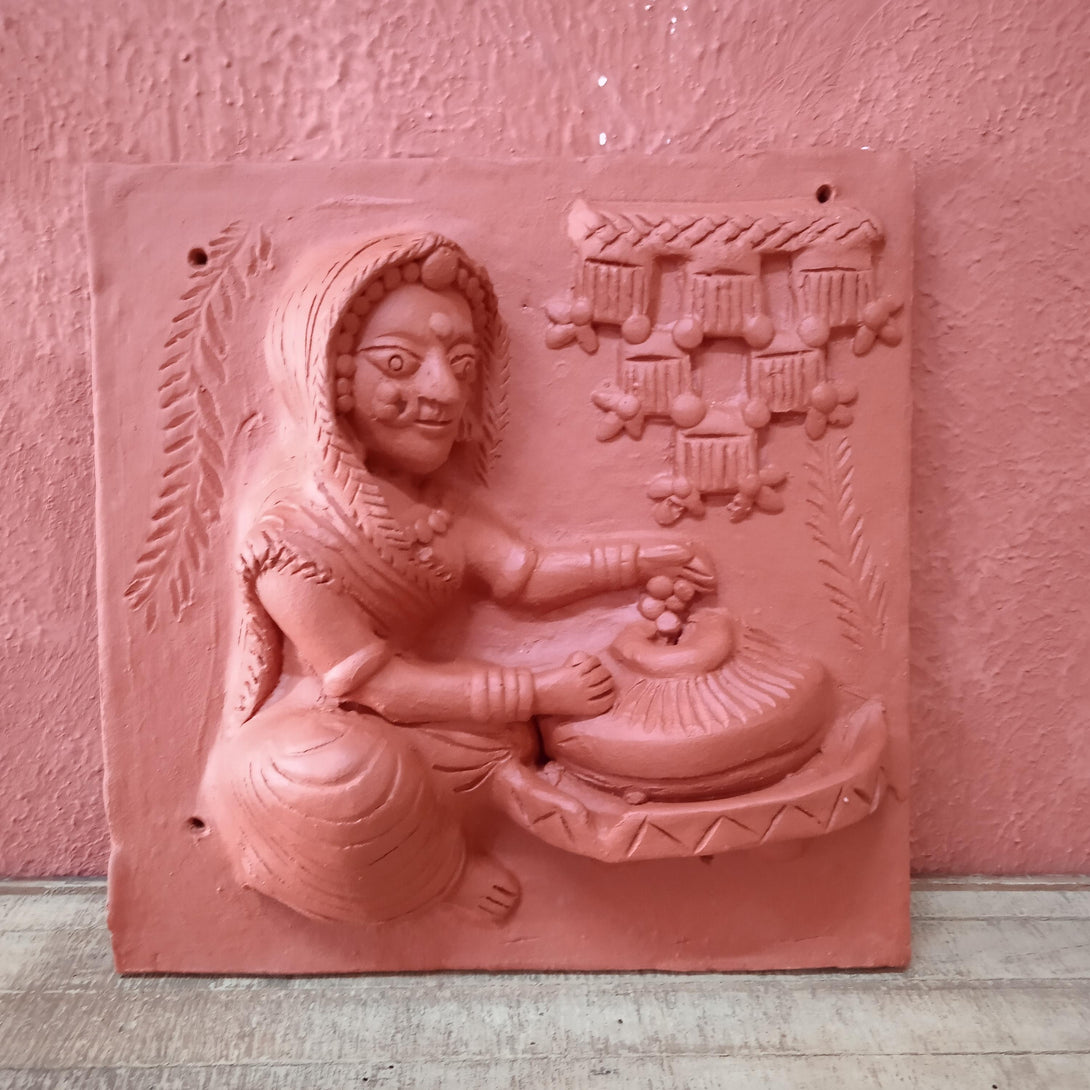 Terracotta Lady with Chakki-Flour mill Panel