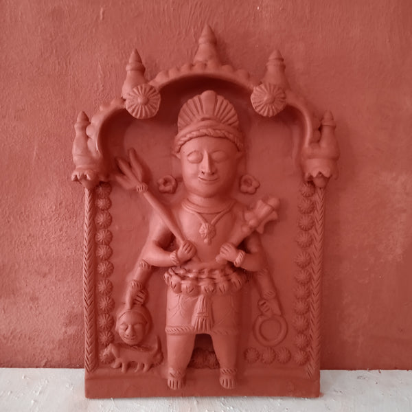 Bhairav  - Terracotta Plaque 18" H