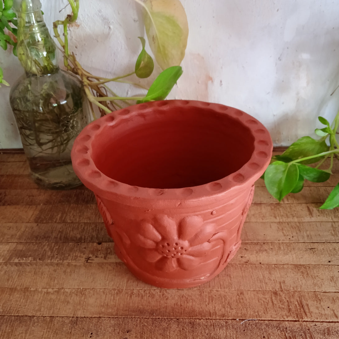 Terracotta floral Planter