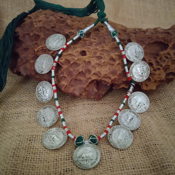 Coin Necklace - Green